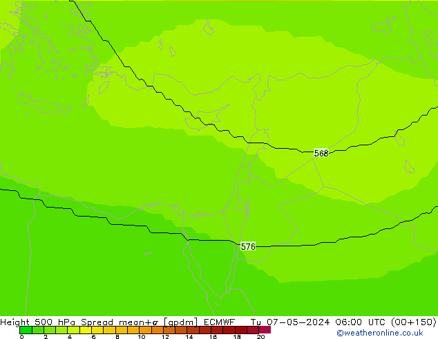 Height 500 hPa Spread ECMWF Tu 07.05.2024 06 UTC