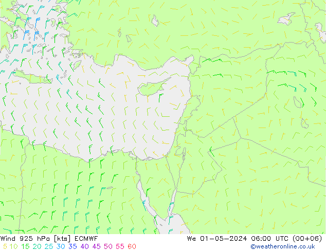 ветер 925 гПа ECMWF ср 01.05.2024 06 UTC