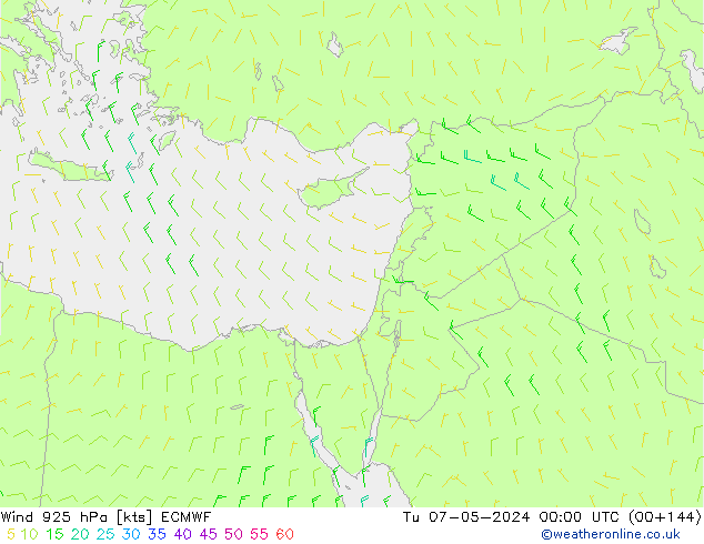 Wind 925 hPa ECMWF Tu 07.05.2024 00 UTC