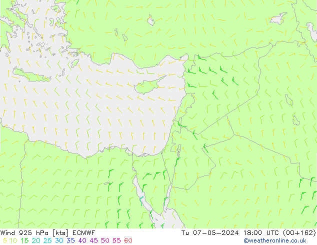 Wind 925 hPa ECMWF Di 07.05.2024 18 UTC