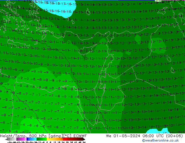 Height/Temp. 500 hPa ECMWF  01.05.2024 06 UTC