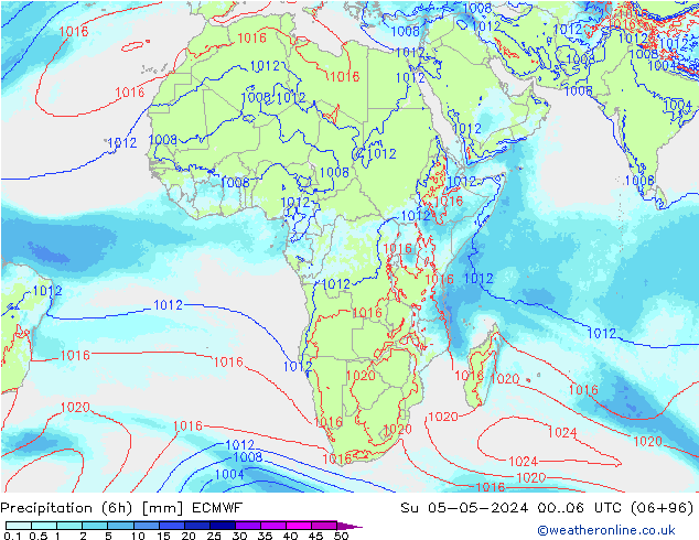 Precipitación (6h) ECMWF dom 05.05.2024 06 UTC