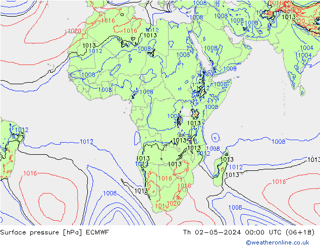 Surface pressure ECMWF Th 02.05.2024 00 UTC