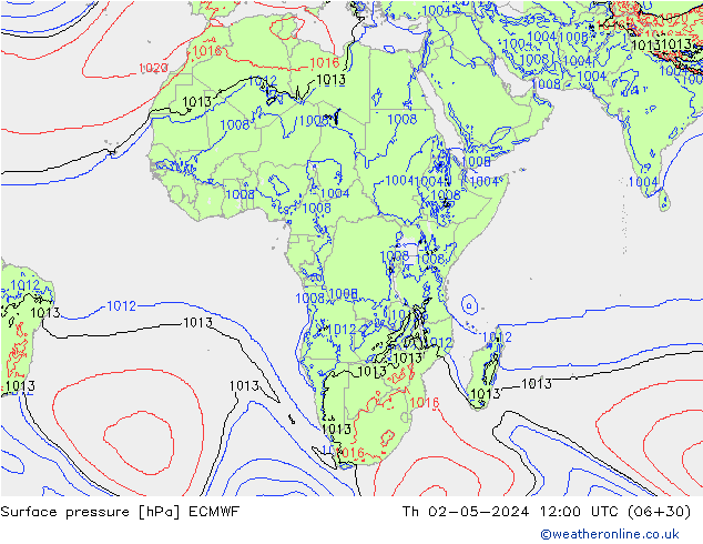 Luchtdruk (Grond) ECMWF do 02.05.2024 12 UTC