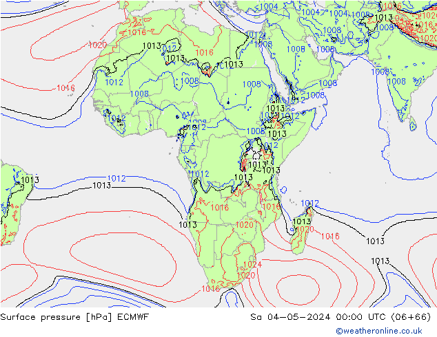 ciśnienie ECMWF so. 04.05.2024 00 UTC