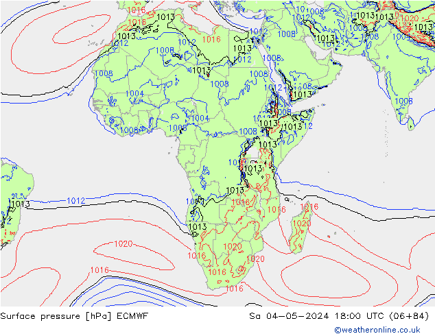 Surface pressure ECMWF Sa 04.05.2024 18 UTC