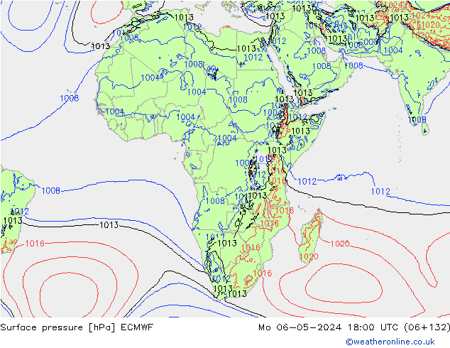 ciśnienie ECMWF pon. 06.05.2024 18 UTC