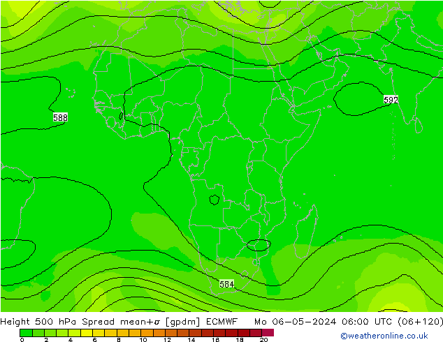 Height 500 hPa Spread ECMWF Po 06.05.2024 06 UTC