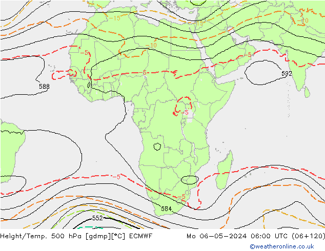 Height/Temp. 500 hPa ECMWF Po 06.05.2024 06 UTC