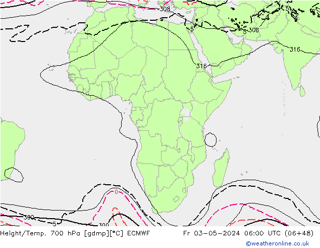 Height/Temp. 700 hPa ECMWF pt. 03.05.2024 06 UTC