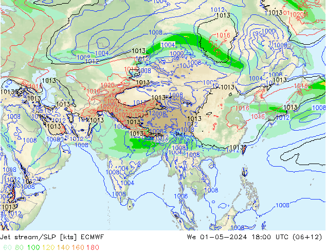 Corriente en chorro ECMWF mié 01.05.2024 18 UTC