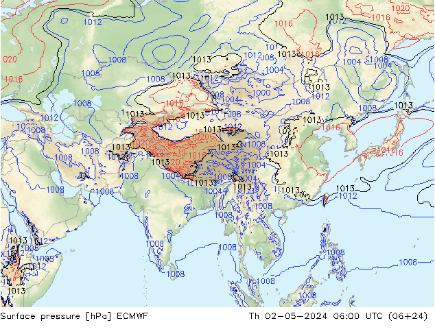 Bodendruck ECMWF Do 02.05.2024 06 UTC