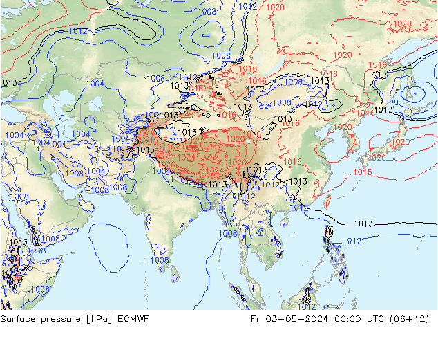 Surface pressure ECMWF Fr 03.05.2024 00 UTC