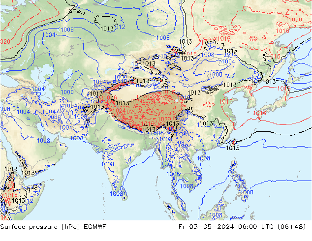 Luchtdruk (Grond) ECMWF vr 03.05.2024 06 UTC