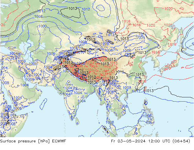 Pressione al suolo ECMWF ven 03.05.2024 12 UTC