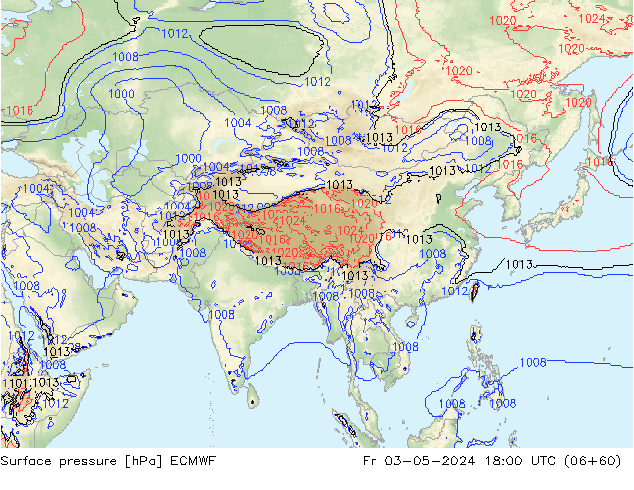 Presión superficial ECMWF vie 03.05.2024 18 UTC