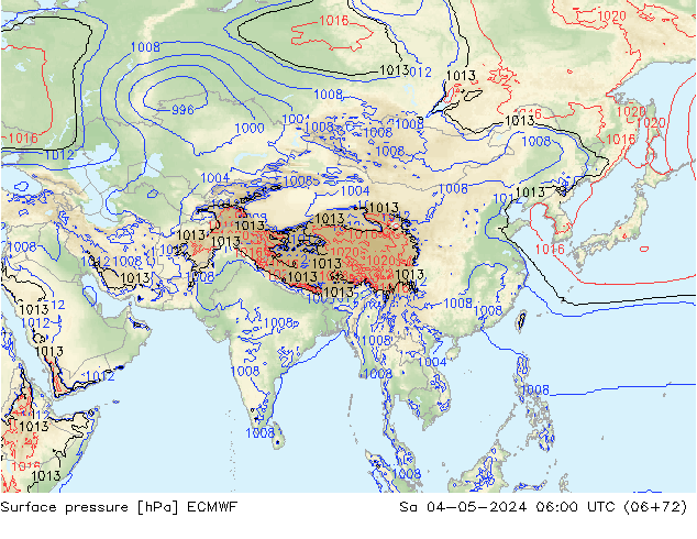 pression de l'air ECMWF sam 04.05.2024 06 UTC