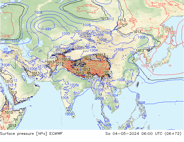 Luchtdruk (Grond) ECMWF za 04.05.2024 06 UTC