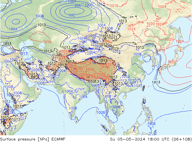 Surface pressure ECMWF Su 05.05.2024 18 UTC