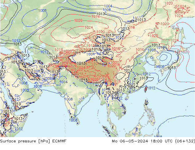 приземное давление ECMWF пн 06.05.2024 18 UTC