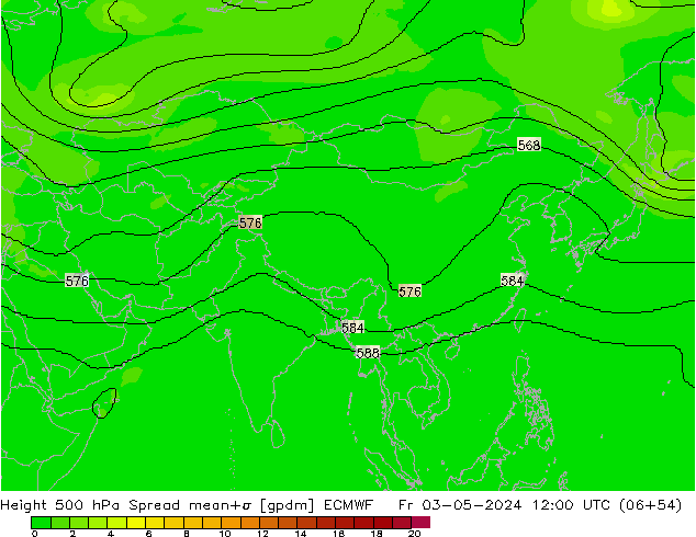 Height 500 hPa Spread ECMWF ven 03.05.2024 12 UTC