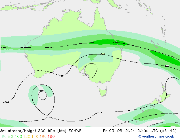 Jet stream/Height 300 hPa ECMWF Fr 03.05.2024 00 UTC