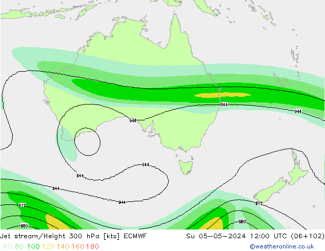 Jet stream/Height 300 hPa ECMWF Su 05.05.2024 12 UTC