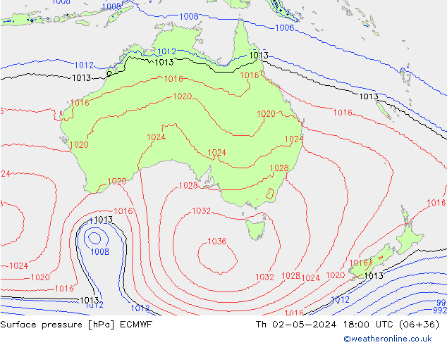 Luchtdruk (Grond) ECMWF do 02.05.2024 18 UTC