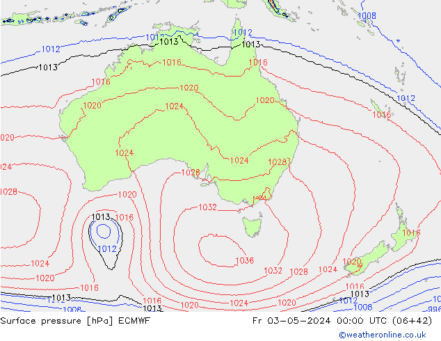 Surface pressure ECMWF Fr 03.05.2024 00 UTC