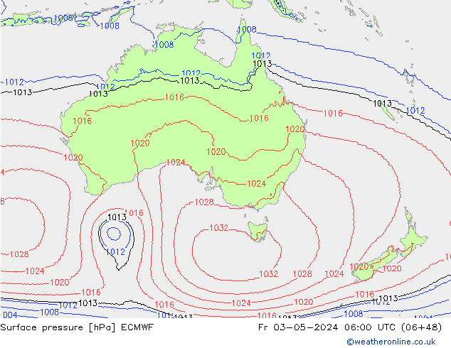 Surface pressure ECMWF Fr 03.05.2024 06 UTC