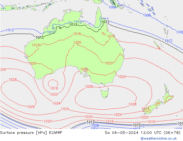 Surface pressure ECMWF Sa 04.05.2024 12 UTC