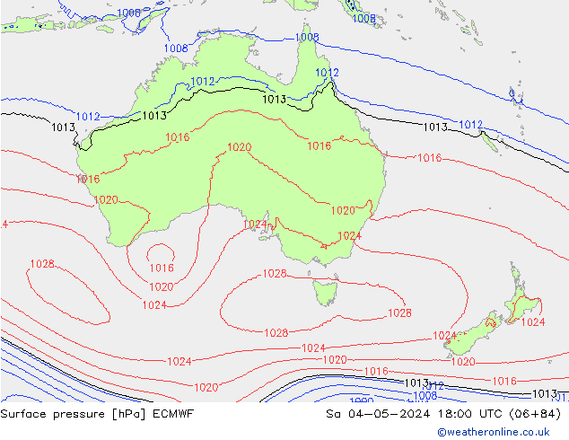 Surface pressure ECMWF Sa 04.05.2024 18 UTC