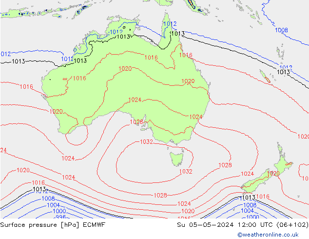 приземное давление ECMWF Вс 05.05.2024 12 UTC