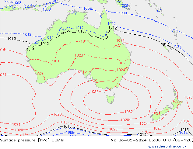 Yer basıncı ECMWF Pzt 06.05.2024 06 UTC