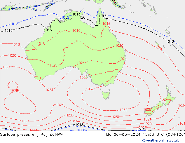 pressão do solo ECMWF Seg 06.05.2024 12 UTC