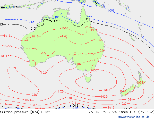 Pressione al suolo ECMWF lun 06.05.2024 18 UTC