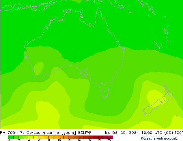 RH 700 hPa Spread ECMWF Mo 06.05.2024 12 UTC