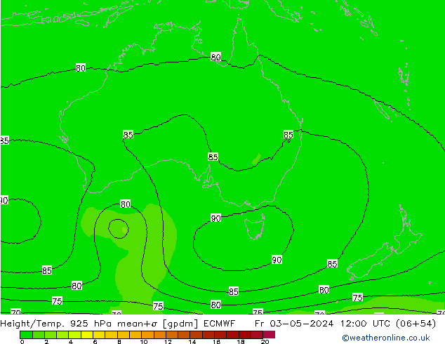 Height/Temp. 925 hPa ECMWF Fr 03.05.2024 12 UTC