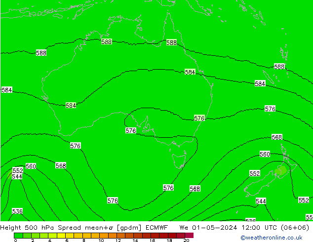 Height 500 hPa Spread ECMWF We 01.05.2024 12 UTC