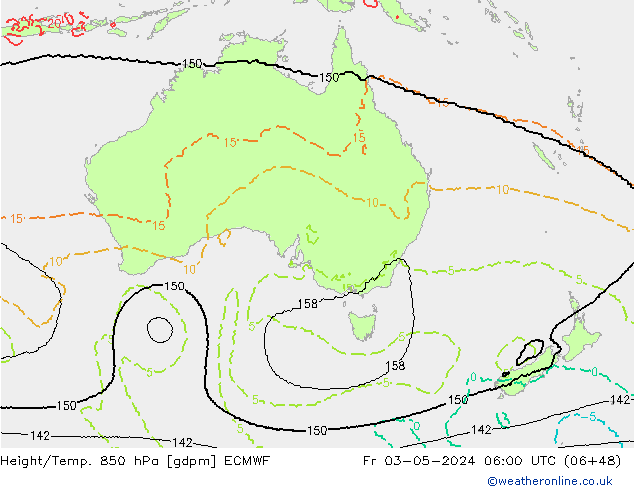 Height/Temp. 850 hPa ECMWF Fr 03.05.2024 06 UTC