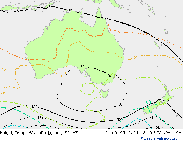 Height/Temp. 850 hPa ECMWF Su 05.05.2024 18 UTC