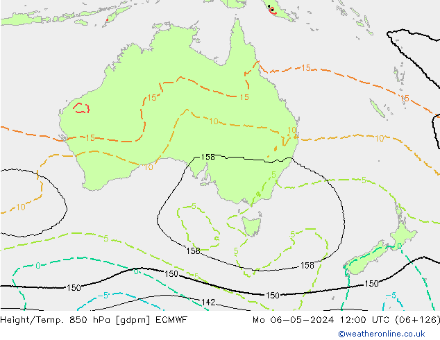 Height/Temp. 850 hPa ECMWF Mo 06.05.2024 12 UTC