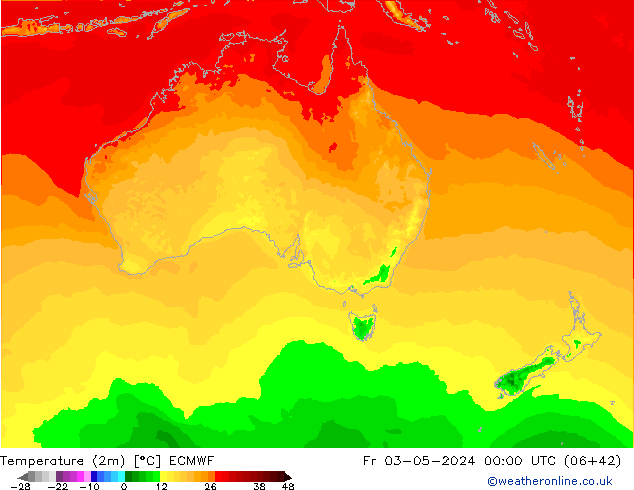 température (2m) ECMWF ven 03.05.2024 00 UTC