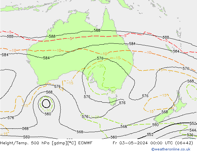 Height/Temp. 500 hPa ECMWF Fr 03.05.2024 00 UTC