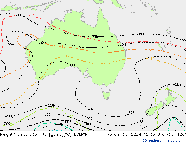 Height/Temp. 500 hPa ECMWF Mo 06.05.2024 12 UTC