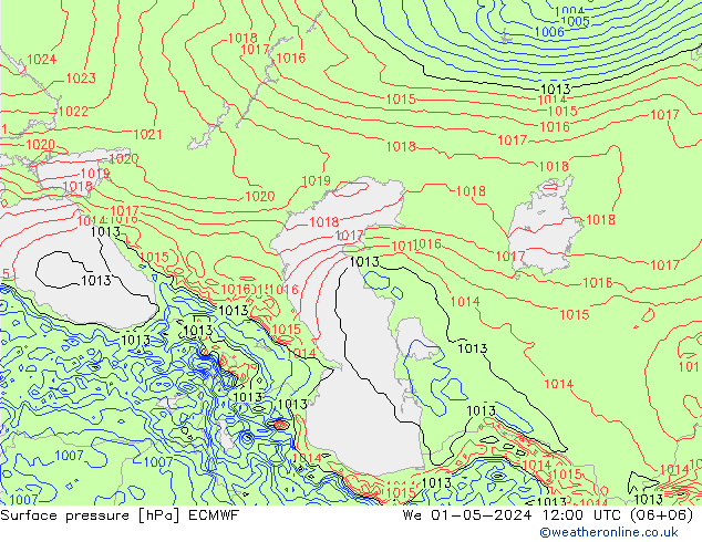 pression de l'air ECMWF mer 01.05.2024 12 UTC