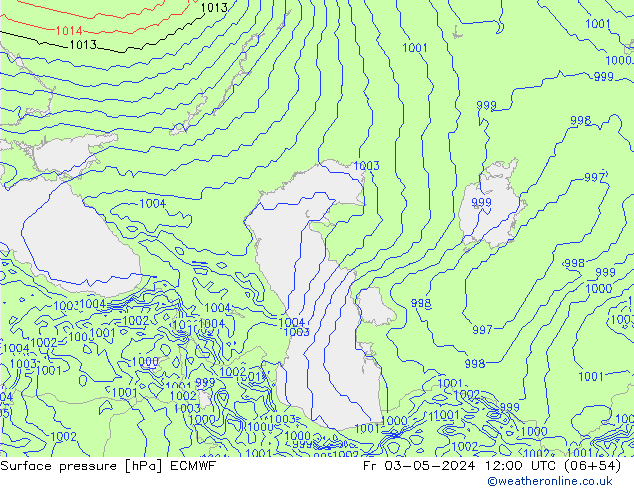 Yer basıncı ECMWF Cu 03.05.2024 12 UTC