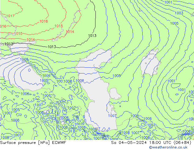 приземное давление ECMWF сб 04.05.2024 18 UTC