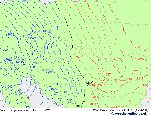 Bodendruck ECMWF Do 02.05.2024 00 UTC