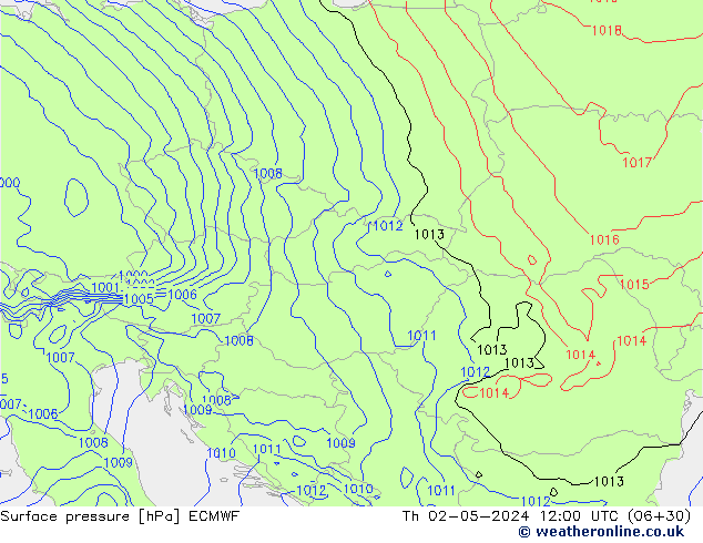 ciśnienie ECMWF czw. 02.05.2024 12 UTC